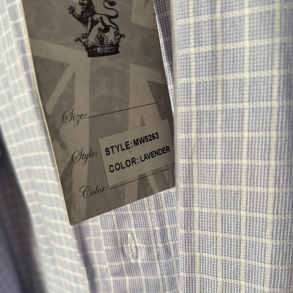 English Laundry Button Down Shirt with Checkered Pattern and Standard Collar - Picture 5 of 5